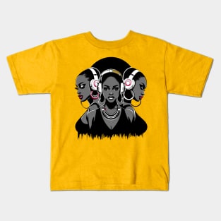 Afrocentric Woman Music Kids T-Shirt